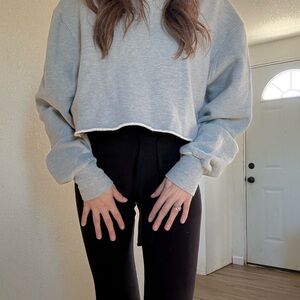 Good American Light Gray Cropped Sweater